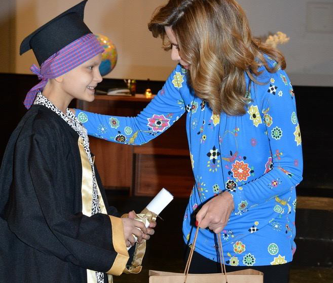 Princess Ghida Talal celebrates the graduation of 140 students under the Back to School Program for the 2015/16 academic year