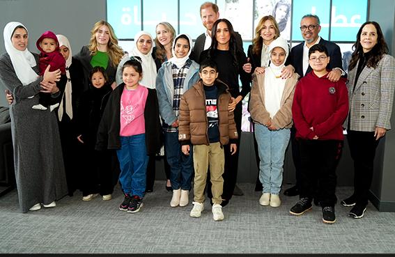 Princess Ghida Talal Receives WHO Delegation Joined by Prince Harry, Duke of Sussex, and Meghan, Duchess of Sussex