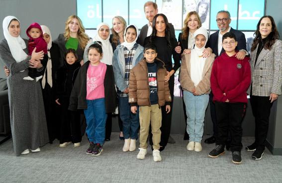 Princess Ghida Talal Receives WHO Delegation Joined by Prince Harry, Duke of Sussex, and Meghan, Duchess of Sussex