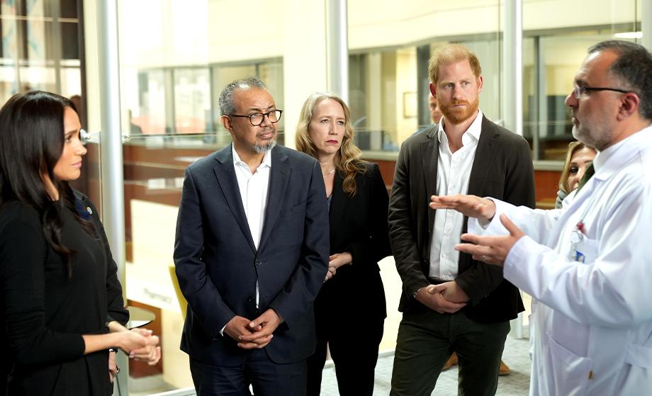 Princess Ghida Talal Receives WHO Delegation Joined by Prince Harry, Duke of Sussex, and Meghan, Duchess of Sussex