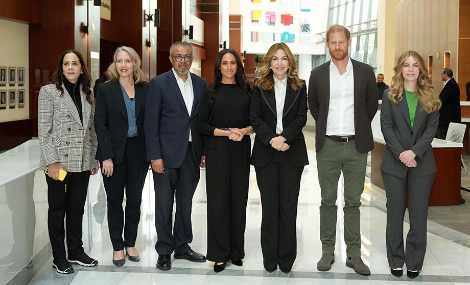 Princess Ghida Talal Receives WHO Delegation Joined by Prince Harry, Duke of Sussex, and Meghan, Duchess of Sussex