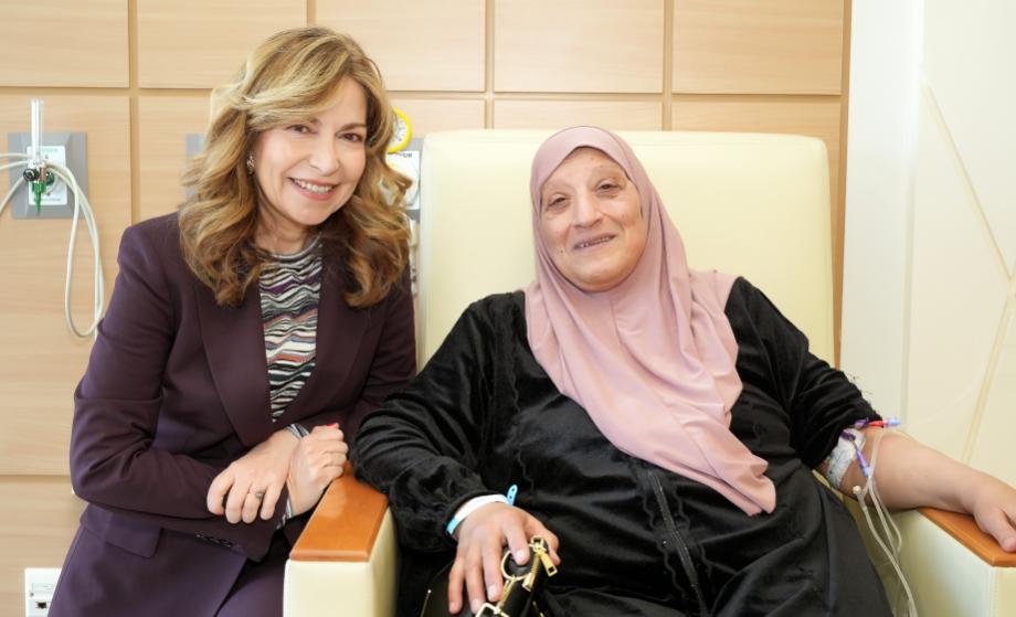 زيارة الأميرة غيداء طلال والأميرة رجاء للاطمئنان على مرضى السرطان